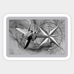 Fighter jet with navigation vectors Sticker